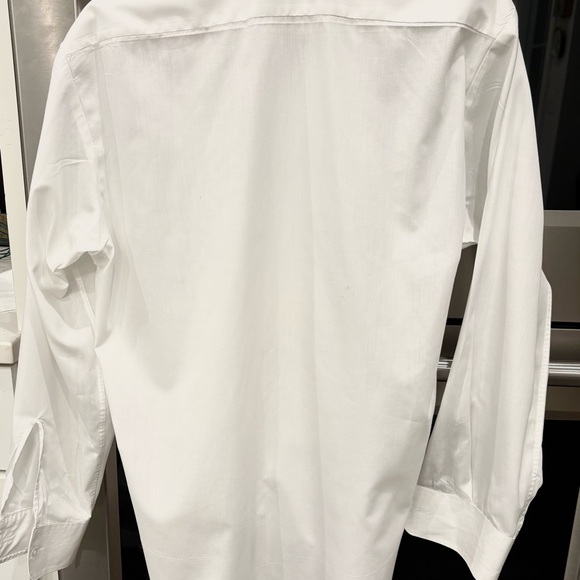 After Six White Tuxedo Shirt with Standard Pointed Collar and Subtle Texture - Picture 6 of 6